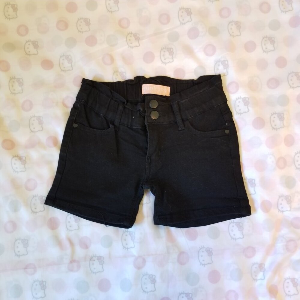 🔴 2 Pair Bundle of little girl denim shorts Blue and Black both size 8 (E15) - Picture 11 of 11